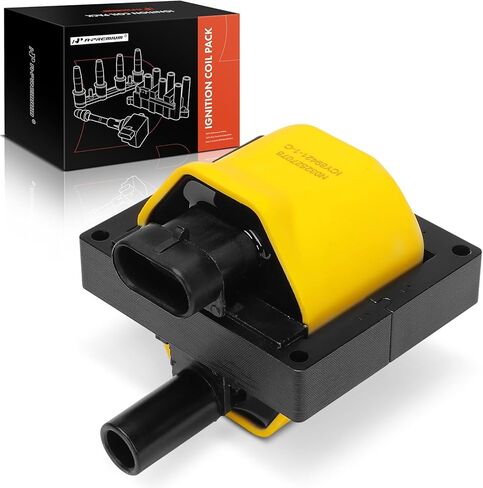A-Premium (Yellow) Engine Ignition Coil Pack Compatible with Chevrolet Silverado 1500 & GMC Sierra 1500 & Cadillac Escalade & Buick Roadmaster & Isuzu NPR & Oldsmobile Bravada & Workhorse & Pontiac in Saudi Arabia