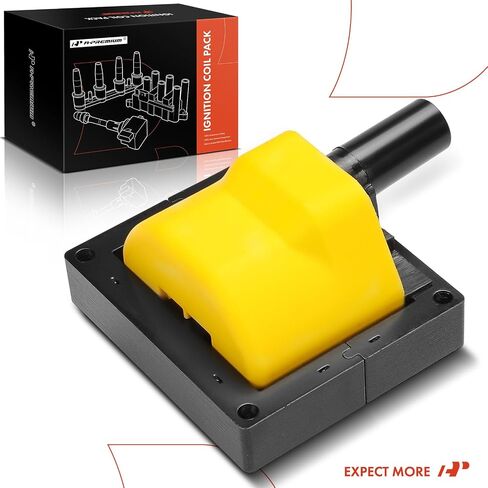 A-Premium (Yellow) Engine Ignition Coil Pack Compatible with Chevrolet Silverado 1500 & GMC Sierra 1500 & Cadillac Escalade & Buick Roadmaster & Isuzu NPR & Oldsmobile Bravada & Workhorse & Pontiac in Saudi Arabia
