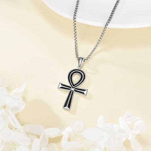 Gothic Sword Necklace 925 Sterling Silver Peace Sign Pendant Wings Jewelry Birthday Gift for Men Women in Saudi Arabia