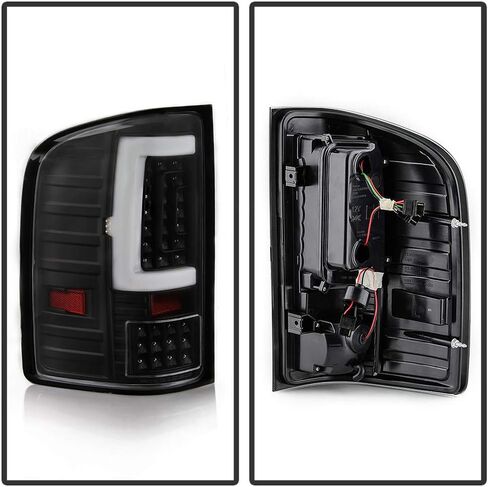 ACANII - For 2007-2013 Chevy Silverado 1500 2500 3500 Black Housing Sequentia Full LED Tube Tail Lights Brake Lamps in Saudi Arabia