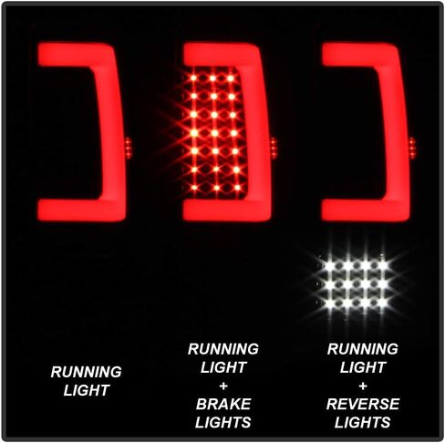 ACANII - For 2007-2013 Chevy Silverado 1500 2500 3500 Black Housing Sequentia Full LED Tube Tail Lights Brake Lamps in Saudi Arabia
