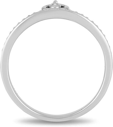 Jewelili Enchanted Disney Fine Jewelry Sterling Silver 1/10 Cttw Diamond Cinderella Carriage Ring. in Saudi Arabia
