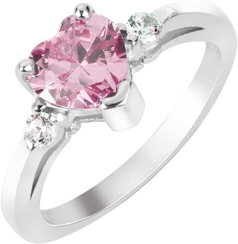 CloseOutwarehouse Cubic Zirconia Heart Promise Ring Sterling Silver (خيارات الألوان ، الحجم 3-15) in Kuwait