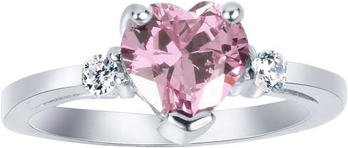 CloseOutwarehouse Cubic Zirconia Heart Promise Ring Sterling Silver (خيارات الألوان ، الحجم 3-15) in Kuwait