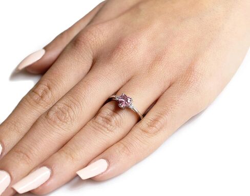 CloseOutwarehouse Cubic Zirconia Heart Promise Ring Sterling Silver (خيارات الألوان ، الحجم 3-15) in Kuwait