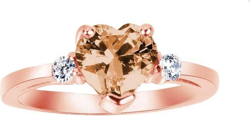 CloseOutwarehouse Cubic Zirconia Heart Promise Ring Sterling Silver (خيارات الألوان ، الحجم 3-15) in Kuwait