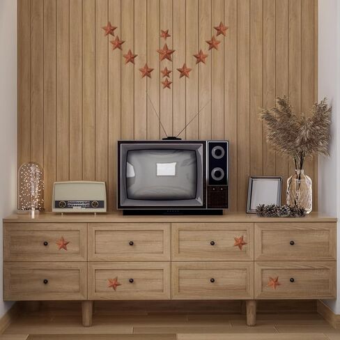 30pcs النجوم المعدنية الصدئة للحرف اليدوية ، النجمة العتيقة البدائية 3 أحجام 3D TIN Star لـ DIY Crafts Vintage Home Farmhouse Wall Decor in Saudi Arabia