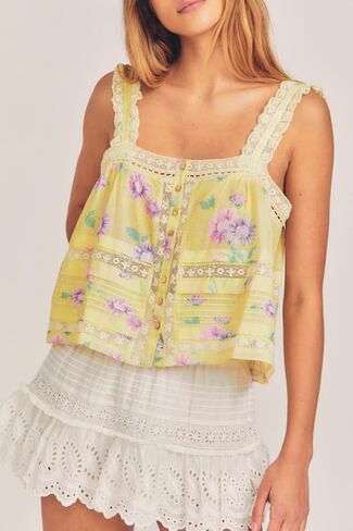 Babydoll Tank Top Women Sleeveless Lace Trim Sheer Lace Button Up Vest Sexy Tie Front Y2k Gong Out Crop Cami Shirt in Saudi Arabia
