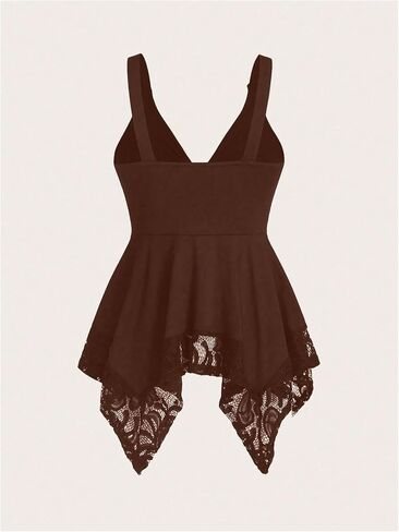 Verdusa Women's Babydoll Tops Goth Gothic Clothes V Neck Sleeveless Peplum Grunge Tank Top in Kuwait