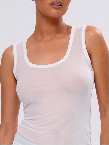 SOLY HUX Women's Sheer Mesh Tank Top Scoop Neck Sleeveless See Through Fitted Shirts Vest in Saudi Arabia