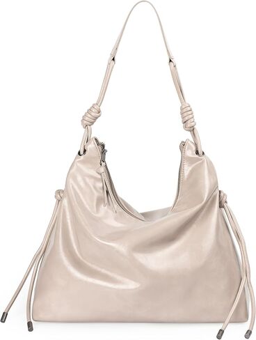 Soft Hobo Bag for Women Large Capacity Travel Designer Shoulder Purse with Knotted Adjustable Strap in Kuwait