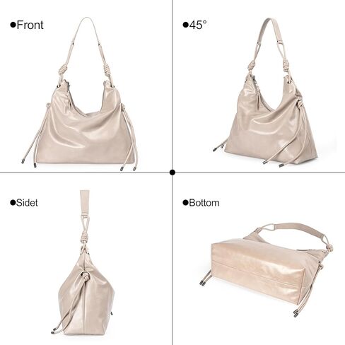 Soft Hobo Bag for Women Large Capacity Travel Designer Shoulder Purse with Knotted Adjustable Strap in Kuwait