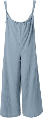 WDIRARA Women's Plus Size Tie Front Cami Jumpsuit Wide Leg Pants Romper Sexy Overalls with Pockets in Saudi Arabia