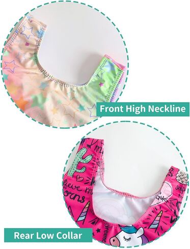 Nymphperi Girls Leotards Gymnastics 2 Pack Rainbow Star Hot Pink Unicorn Biketard for 9-10 Years Old Kids in Saudi Arabia