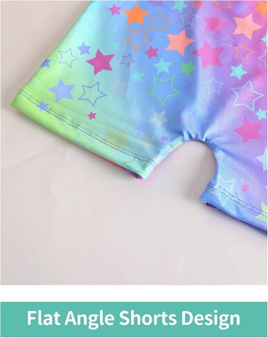 Nymphperi Girls Leotards Gymnastics 2 Pack Rainbow Star Hot Pink Unicorn Biketard for 9-10 Years Old Kids in Saudi Arabia
