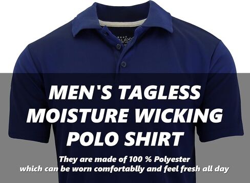 Galaxy by Harvic Men Men's Tagisture Wicking Polo Shirt (S-3XL) in Saudi Arabia