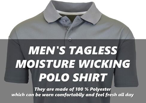 Galaxy by Harvic Men Men's Tagisture Wicking Polo Shirt (S-3XL) in Kuwait