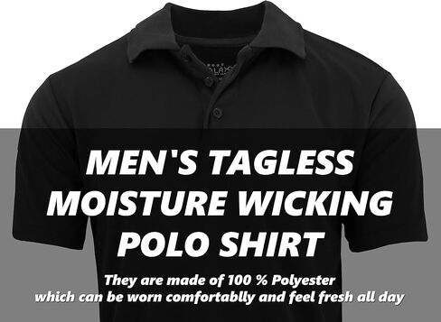 Galaxy by Harvic Men Men's Tagisture Wicking Polo Shirt (S-3XL) in Kuwait