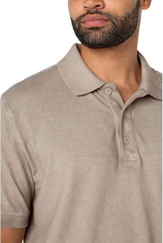 Liverpool Men's Short Sleeve Distressed Rib Polo in Saudi Arabia