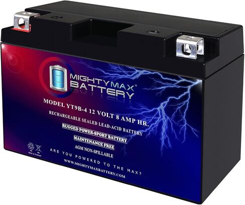Mighty Max Battery YT9B-4 12V ، 8AH ، AGM ، بطارية بديلة متوافقة مع Yamaha Raptor 700 ، R ، R SE 06-24 in Saudi Arabia