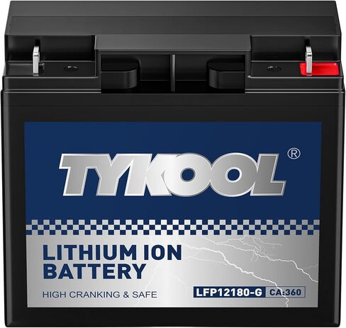 TYKOOL 12180-G LiFePO4 Lithium Generator Starting Battery, 360CCA,8Ah,Built in BMS,Compatible with portable gas generator,outdoor gas generator,Replacement for lead acid battery 12v18AH in Kuwait
