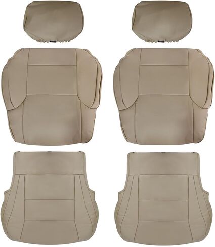 GXARTS Front Driver and Passenger Side Bottom and Top Lean Back and Headrest Replacement Leather Seat Covers Beige Tan Fit for Toyota 4Runner 1996 1997 1998 1999 2000 2001 2002 Microfiber Leather in Saudi Arabia