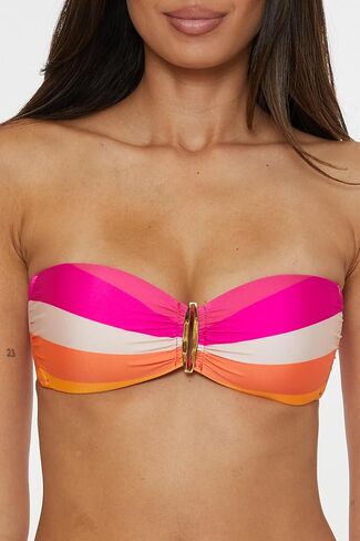 Trina Turk Women's Sunburst Bandeau Bikini Top, Adjustable, Tie Back, Swimwear Separates in Saudi Arabia