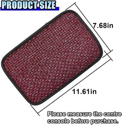 Car Center Console Armrest Pad, Linen Fabric Auto Armrest Box Protector Cover, 11.6 × 7.7 Inch Vehicle Middle Console Mat, Universal Interior Decoration Accessory for Car, SUV, Truck (Grey) in Saudi Arabia