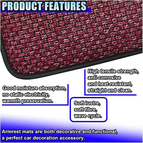 Car Center Console Armrest Pad, Linen Fabric Auto Armrest Box Protector Cover, 11.6 × 7.7 Inch Vehicle Middle Console Mat, Universal Interior Decoration Accessory for Car, SUV, Truck (Grey) in Saudi Arabia