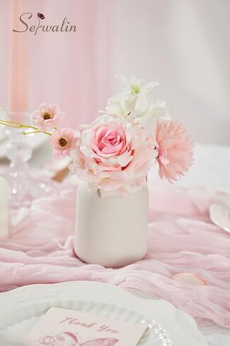 Serwalin Artificial Pink Flowers, Cake Silk Flowers for DIY Wedding Bouquets Fake Flowers, Table Centerpieces Baby Shower Birthday Party Home Decorations in Kuwait