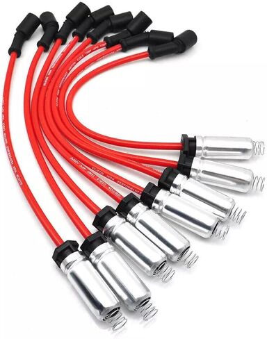 8 Pack Square Ignition Coil UF271 & Spark Plug Wire 12556893 12558693 12570553 3859078 Replacement for Chevy Avalanche Silverado 1500 2500 3500 4.8L 5.3L 6.0L 8.1L 1999-2007 in Saudi Arabia