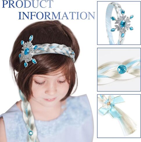 Princess Rapunzel Long Braided Wig Headbands Princess Dress up Wigs Hairpiece with Flowers for Halloween Christmas Party Costume Hair Accessories in Saudi Arabia