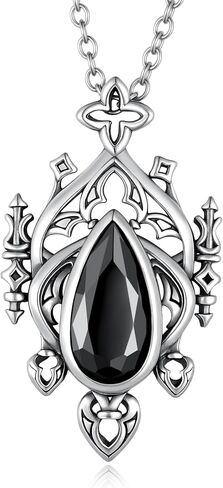 Gothic Black Heart/Chandelier/Anatomical Heart Necklace 925 Sterling Silver Goth Necklace for Women Gothic Jewelry Gifts for Women in Saudi Arabia