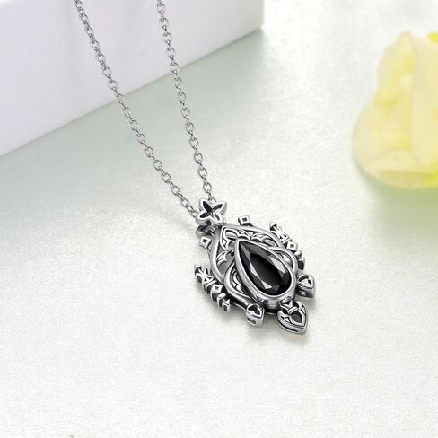 Gothic Black Heart/Chandelier/Anatomical Heart Necklace 925 Sterling Silver Goth Necklace for Women Gothic Jewelry Gifts for Women in Saudi Arabia