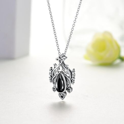 Gothic Black Heart/Chandelier/Anatomical Heart Necklace 925 Sterling Silver Goth Necklace for Women Gothic Jewelry Gifts for Women in Saudi Arabia