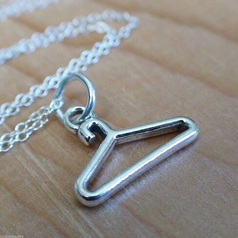 Coat Hanger Necklace - 925 Sterling Silver - Charm Fashion Clothes Jewelry New in Saudi Arabia