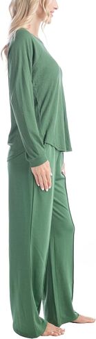 MUK LUKS Quilted Shacket 3 Piece Lounge Set, Long Sleeve T-Shirt, Pajama Pants with Pockets, Matching Jacket in Saudi Arabia