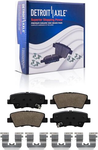 Detroit Axle - مجموعة الفرامل لعام 2011-2015 Hyundai Sonata Kia Optima Replacement 2012 2013 2014 Disc Brake Rotors Ceramic Brake Pads: 11.81 "بوصة الأمامية و 11.18" بوصة خلفية in Saudi Arabia