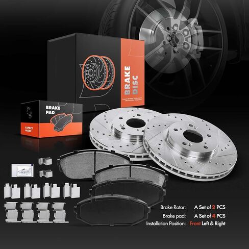 A-Premium 11.81 Inch (300mm) دوارات فرامل القرص الحفر والذاتية المنقولة+مجموعة منصات السيراميك متوافقة مع موديلات Acura و Honda المختارة-MDX 2001-2002 ، Odyssey 1999 2000 2002 2003 2003 ، 6-PC Set Set in Saudi Arabia