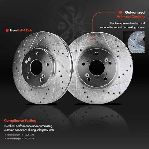 A-Premium 11.81 Inch (300mm) دوارات فرامل القرص الحفر والذاتية المنقولة+مجموعة منصات السيراميك متوافقة مع موديلات Acura و Honda المختارة-MDX 2001-2002 ، Odyssey 1999 2000 2002 2003 2003 ، 6-PC Set Set in Saudi Arabia