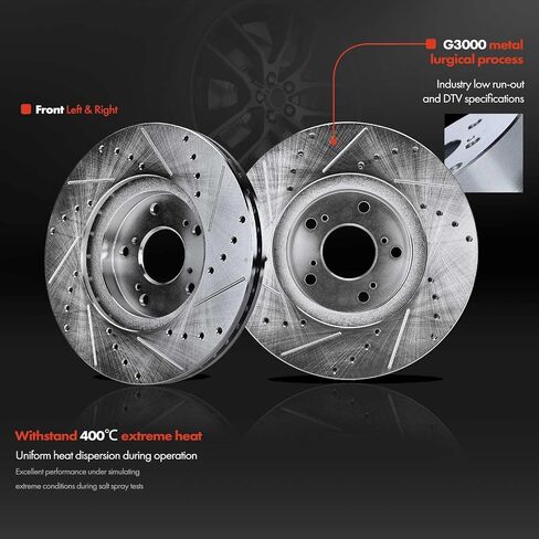 A-Premium 11.81 Inch (300mm) دوارات فرامل القرص الحفر والذاتية المنقولة+مجموعة منصات السيراميك متوافقة مع موديلات Acura و Honda المختارة-MDX 2001-2002 ، Odyssey 1999 2000 2002 2003 2003 ، 6-PC Set Set in Saudi Arabia