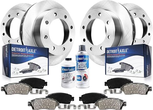 Detroit Axle - مجموعة الفرامل لعام 2009 2010 2011-2018 دودج رام 2500 3500 دوارات الفرامل 2012 2013 2014 2015 2016 منصات الفرامل السيراميك الاستبدال الأمامي والخلفي: 14.17 بوصة أمامي و 14.09 بوصة الدوار الخلفي in Saudi Arabia