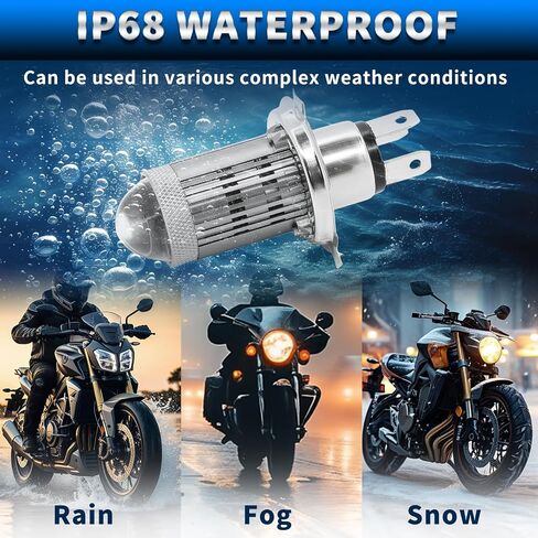 H4 Light Motorcycle Light Light Super Bright High Beam 6000K Low Beam 3000K ، 32W Clop and Play Amber and White ، Pack of 1 in Saudi Arabia