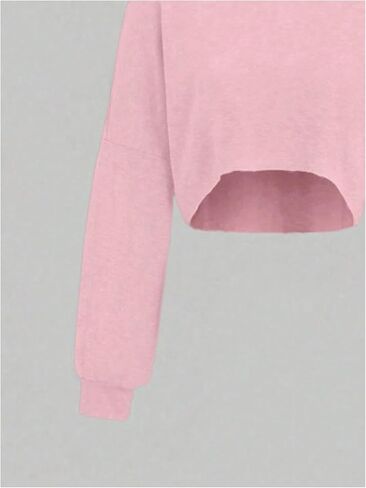 Verdusa Girl's Lightweight Y2k Off The Shoulder Crop Tops Asymmetrical Neck Fall Athletic Sweatshirts in Saudi Arabia