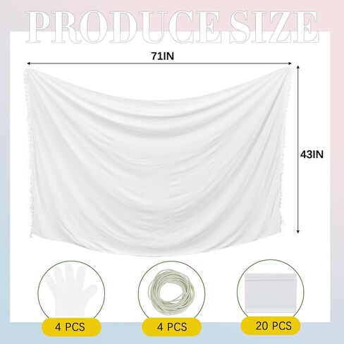 Zoooyawn 4 Pcs Turkish Beach Towels for Tie Dye Kit 71 x 43 Inch Oversized White Beach Towel Bulk Bath Pool Blanket with Disposable Gloves, Rubber Bands, Sealable Bags for Group DIY Project in Kuwait