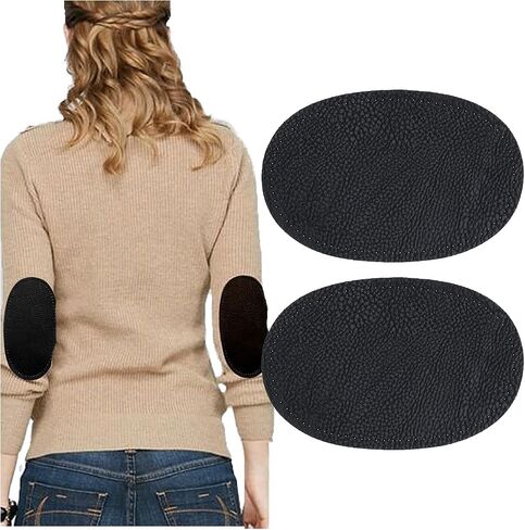 2 قطعة القهوة بولي Leather الجلود النسيج البيضاوي الكوع الركبة بقع ل سترة بنطلون إصلاح بقع الحرفية توريد الخياطة يزين in Kuwait