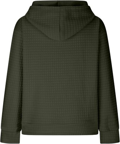 Hoodies for Women Long Sleeve Waffle Sweaters Drawstring Hooded Sweatshirts with Pocket Fall Fashion 2025 in Saudi Arabia