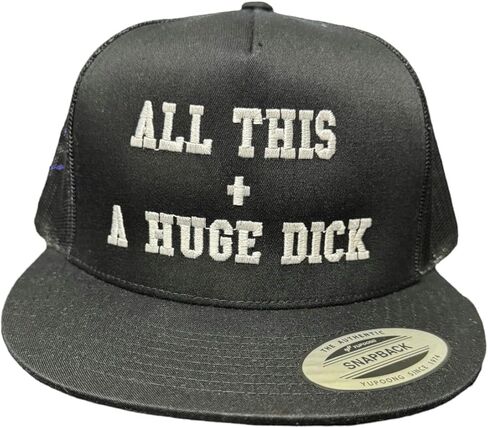 The Goozler All This + A Huge Dick Unisex Adjustable Snap Back Flat Bill Embroidered Trucker Hat Mens Womens Outdoors Cap in Saudi Arabia