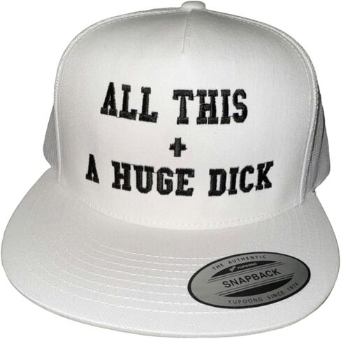 The Goozler All This + A Huge Dick Unisex Adjustable Snap Back Flat Bill Embroidered Trucker Hat Mens Womens Outdoors Cap in Saudi Arabia