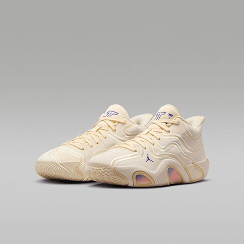 Nike Tatum 3 Big Kids' Basketball Shoes (HV5893-100, Sail/Muslin/Pale Ivory/Dark Iris) in Saudi Arabia